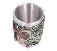 Gaeirt Viking Horn Drinking Cup, Viking Gifts for Men Skull Mug Resin Beer Mug Skull Mug Gothic Glasses Gift Skull Barware Skeleton Drinkware for Beverage for Home for Coffee