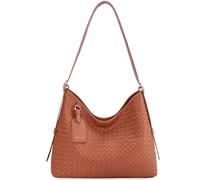GAEKEAO Hobo Bag Women's Shoulder Bag Tote Bags Vegan Leather Shoulder Bag Handbag with Adjustable Strap, Woven Shopper Bag, Gift for Women, Light Brown-74