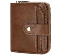 GAEKEAO Wallet for Men with Zipper RFID Blocking Vegan Leather Bifold Mens Wallets Large Capacity Zipper Coin Pocket 2 ID Windows