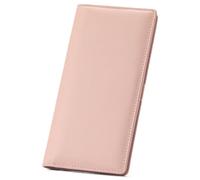 GAEKEAO Wallets for Women Ultra Slim Thin PU Leather RFID Blocking Credit Card Holder Bifold Long Ladies Wallet Billfold Clutch, Pink, Classic