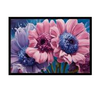 GAEKKO Wall Picture 'Beautiful Flowers' on Photo Board with Picture Frame 90 x 60 cm