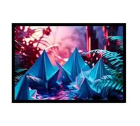 GAEKKO Wall Picture 'Origami Jungle - World of Papers' on Photo Board with Picture Frame 30 x 20 cm