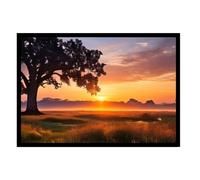 GAEKKO Wall Picture 'Sunrise in the Early Morning' on Photo Board with Picture Frame 30 x 20 cm