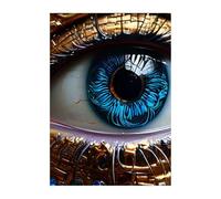 GAEKKO Wall Picture 'The Beautiful Human Eye' on Photo Board without Picture Frame 20 x 30 cm