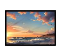 GAEKKO Wall Picture 'The Sunset' on Photo Board with Picture Frame 60 x 40 cm