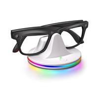 Gaekol RGB Flash Charging Station for Meta Ray-Ban Glasses Wayfarer/Skyler/Headliner/Meta HSTN Oakley LED Indicator White Charging Dock Compatible with Ray-Ban Meta Smart Glasses (White)