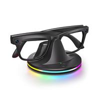 Gaekol RGB Flash Charging Station for Meta Ray-Ban Glasses Wayfarer/Skyler/Headliner/Meta HSTN Oakley LED Indicator Black Charging Dock Compatible with Ray-Ban Meta Smart Glasses (Black)