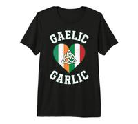 Gaelic Garlic Half Irish Half Italian Flag Heart Celtic Knot Premium T-Shirt