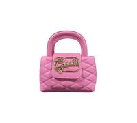 Gaëlle Pink Leather Quilted Mini Bag with Gold Logo, Double Handles, Elegant Design