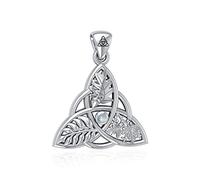 GaelSong Sterling Silver Oak Ash Thorn Rainbow Moonstone Gemstone Necklace Jewelry Gift for Women 18" Sterling Silver Moonstone