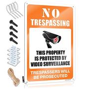 gaeruite Bath Wall Decor No Trespassing - This Property is Protected by Video Surveillance Metal Sign Room Decor Men (Size : 20X30CM)