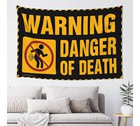 gaeruite Cool Room Accessories for Teens Boys Warning Danger of Death Tapestry Tapestry Funny Tapestry (Size : 75X100CM)