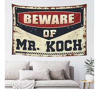 gaeruite Funny Bar Decor Beware of Mr. Koch Tapestry Tapestry for Walls Boys Bedroom Accessories (Size : 100X150CM)