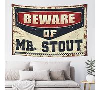 gaeruite Funny Bedroom Decor Beware of Mr. Stout Tapestry Home Bar Decor Man Cave Accessories and Decor (Size : 75X100CM)