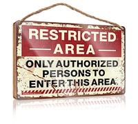 gaeruite Home Welcome Sign Restricted Area Only Authorized Persons to Enter This Area Hanging Wooden Plaque Decoration Tall Welcome Sign (Size : 20X30CM)