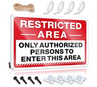 gaeruite Outdoor Business Signs Restricted Area Only Authorized Persons to Enter This Area Metal Sign Gifts for Men Under 10 Warning Signs for Property (Size : 20X30CM)