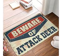gaeruite Outdoor Door Mat for Patio Beware of Attack Deer Rug Halloween Door Mat Outdoor (Size : 16 * 25IN/40 * 60CM)