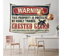 gaeruite Tapestry for Bedroom Aesthetic Warning This Property is Protected by A Highly Trained Crested Gecko Tapestry Men Decor Funny Outdoor Decor (Size : 100X150CM)