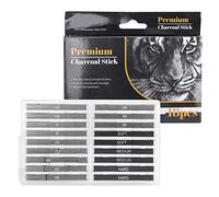 GAESHOW 18 Pieces Graphite Material Sticks,Compressed Charcoal Square Strips Graphite Sketch Drawing Pencil Set for DIY Drawing Crafts, Sketching, Shading, Beginners and Artists