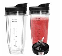 GAESHOW 2-Pack for Ninja Blender Cups, 24oz Blender Replacement Parts,700ml Cups Replacement Compatible with Nutri Auto IQ Series Blenders (BL480/BL482/BL642/NN102)