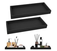 GAESHOW 2 Pcs Bathroom Trays, Trays for Cosmetics Rectangular, Vanity Tray Silicone Kitchen Sink Organiser for Fabric Candles,Towels,Small Cosmetics