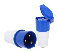 GAESHOW 2PCS 32Amp Plug Socket, Industrial Plug 1-Phase 3 Pin Waterproof Plug, 220-250V Plug And Socket Connector For Industry Agriculture Airports Docks