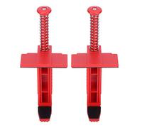 GAESHOW 2PCS Brick Line Runner Wire Drawer Bricklaying Tool Brick Liner Clamps, Fixer Brick Line Clips, Leveling Measuring Tool Engineering Accessory Bricklaying Lines Hand Tool (Red)