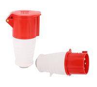 GAESHOW 4 Pin Industrial Plug Coupler, 32A 3 Phase IP44 Waterproof Industrial Plug Connector, Waterproof Socket Set AC 380V-415V for Agriculture Chemical Metallurgy Station