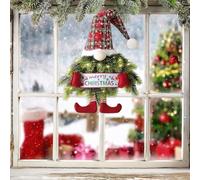 GAESHOW Christmas Gnome Wreath with Light, 76 x 35.5 cm Christmas Wreath, Christmas Gnome Wreath, Christmas Elf Decoration, Hanging, Front Door Decoration, for Christmas Trees, Windows and Doors