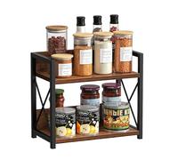 GAESHOW Coffee Station Organizer, 2 Tier Spice Rack, Wooden Kitchen Countertop Organizer, Hot Chocolate Station Stand, Coffee Storage Shelf for Kitchen, Office, Home