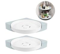 GAESHOW Corner Shower Caddy, 2 Pack Lazy Susan Shower Organizer, Corner Spinning Bathroom Organizer for Bathroom Accessories, Kitchen, Worktop, Cabinet