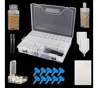 GAESHOW Seed Storage Organizer, 80 Slots Seed Organizer Storage Box with Label Stickers and Tweezers, Seed Container Organizer for Flower, Vegetable, Fruits, Chili Seeds