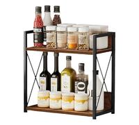 GAESHOW Spice Rack, Coffee Station Organizer, Wooden Kitchen Countertop Organizer, Desktop Organiser, Hot Chocolate Station Stand for Countertop Kitchen Office Living Room Desktop