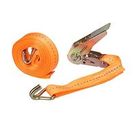 GAESHOW Tie Down Ratchet Straps with J-Hook 2.5cm x 10m, Heavy Duty Ratchet Straps, Bright Orange Bike Rack Strap with Quick Release Cam Buckle for Vans, Motorcycle, Trucks, Trailer, Luggage, Cargo