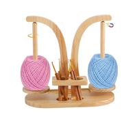 GAESHOW Yarn Holder, Magnetic Wool Holder, Wooden Yarn Spinner, Rotating Double Yarn Ball Holder Stand, Yarn Winder with Knitting Accessories Organizer for Knitting Crochet Lovers