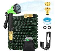 Gaethra 100FT Expandable Garden Hose, Flexible Water Hose with 8-Pattern Spray Nozzle, Anti-Leakage, Lightweight, Not Easily Knotted, 30M Hose Pipe for Gardening and Car Washing (Green)