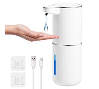 Gaethra Automatic Dish Soap Dispenser, 380ml Touchless Soap Dispenser, Hands-Free, Liquid, Long Battery Life, 4 Adjustable Levels, Rechargeable Automatic Soap Dispensers for Kitchen and Bathroom