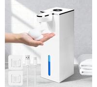 Gaethra Automatic Dish Soap Dispenser 380ml, Touchless Soap Dispenser, Hands-Free, Waterproof, 4 Adjustable Levels, Rechargeable Automatic Foaming Soap Dispensers for Kitchen and Bathroom