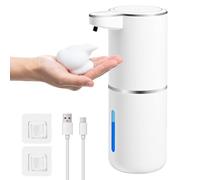 Gaethra Bathroom Soap Dispenser, 380 ml Automatic Soap Dispenser, Automatic Kitchen Soap Dispenser with Infrared Motion Sensor, USB Rechargeable, IPX5 Waterproof (White, Foam Type)