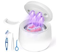 Gaethra Ultrasonic Retainer Cleaner, 45kHz Deep Cleaning with UV Sterilisation, White Retainer Cleaner Machine for Denture Cleaner, Aligners, Mouth Guards, Braces, Jewelry & Toothbrush Heads