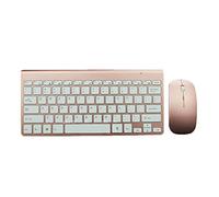 Gaetooely 2.4Ghz Ultra-Thin Keyboard And Mouse Combo With USB Receiver Mouse Keyboard set For PC WindowsXP/7/8/10(rose gold)