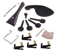 Gaetooely 4/4 Ebony Violin Parts Tailpiece Pegs Chinrest Maple Bridge Set