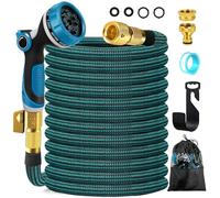 Gaeymy 100FT Expandable Garden Hose Pipe, Flexible Hosepipe for Lawn Expanding Retractable with 10 Function Spray Gun Nozzle, Magic Water Hose Attachments 3/4"&1/2" Solid Brass Connector Anti-kink 30M