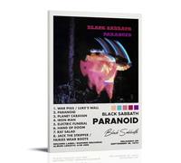 GAEYWQEEGR Black Sabbath Album Paranoid Poster Vintage Painting for Room Wall Art Canvas Aesthetic Cover Poster 08x12inch(20x30cm) Frame-style