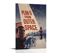 GAEYWQEEGR Plan 9 from Outer Space Poster Vintage Painting for Room Wall Art Canvas Aesthetic Cover Poster 08x12inch(20x30cm) Frame-style