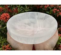 GAF TREASURES Jumbo Selenite Bowl, 8" Gemstone Carved Selenite Crystal Charging Bowl, Huge Selenite Crystals Bowl For Smudging and Reiki