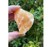 GAF TREASURES Large Orange Calcite Rough Natural Stone, Raw Calcite Rock (Orange Calcite, 1 Piece)