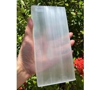 GAF TREASURES Large Selenite Charging Plate - 8 x 4 Inch Polished Selenite Slab, Moroccan Mineral