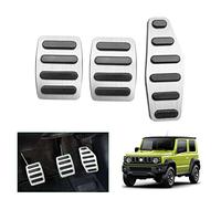 GAFAT 2018-2024 2025 Suzuki Jimny JB64 JB74 MT Accelerator Brake Pedal Footrest Footrests, Jimny 2023 JB64W JB74W Pedal Caps Cover [Manual Transmission] (Silver)