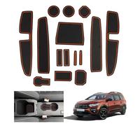 GAFAT 2022-2025 2026 Dacia Jogger Hybrid/Extreme Non-Slip Mats, Rubber Mats Nonslip for Centre Console, Door Seam, Dacia Jogger Accessories (Orange)
